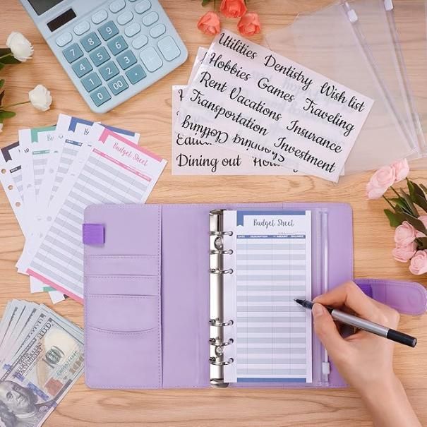 Money Saver Budget Ring Binder Notebook | Faux Leather | Waterproof