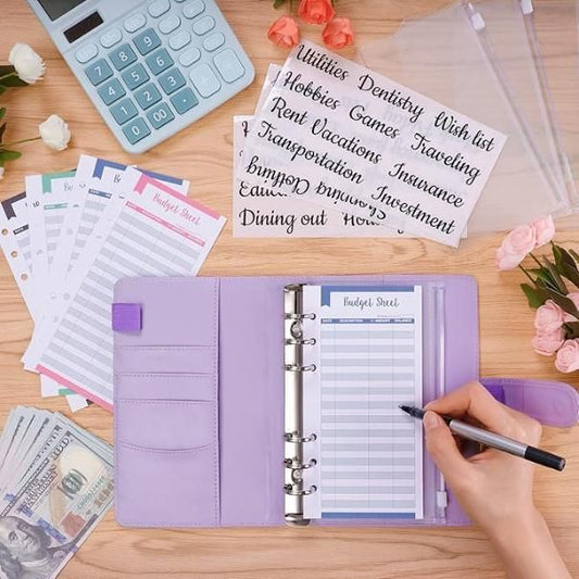 Money Saver Budget Ring Binder Notebook | Faux Leather | Waterproof