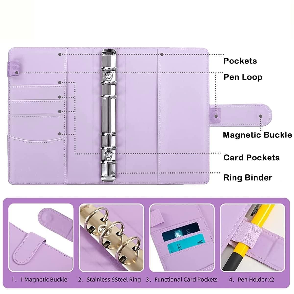 Money Saver Budget Ring Binder Notebook | Faux Leather | Waterproof