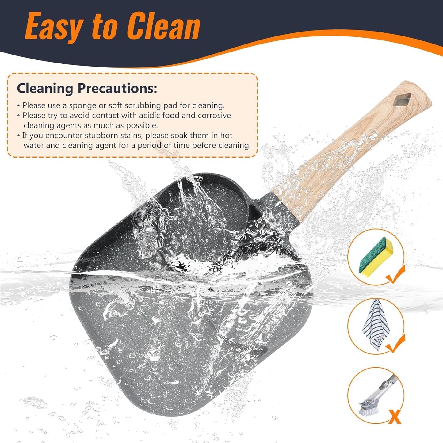 3-in-1 Non-Stick Omelette Pan – Multi-Section Breakfast Skillet with Heat-Resistant Handle