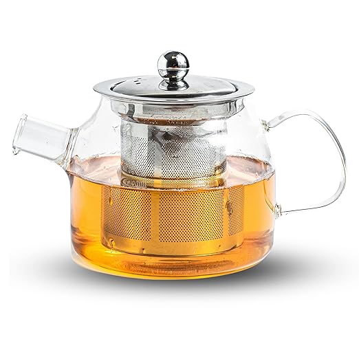 Inspire Glass Tea Pot with Infuser – Perfect for Chai and Loose Leaf Tea