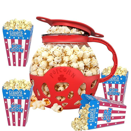 Microwave Popcorn Maker | Borosilicate Glass, BPA-Free & Easy to Use