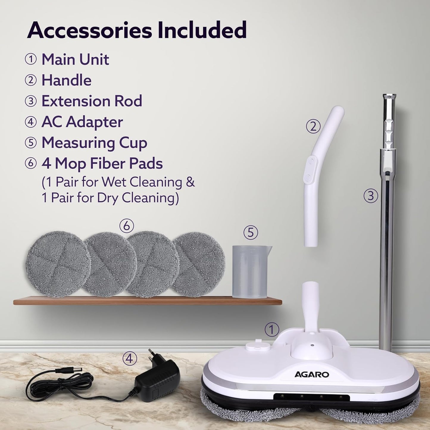 Electric Spin Mop with Spray & Swivel Handle – Ideal for Tile, Wood, Marble Floors