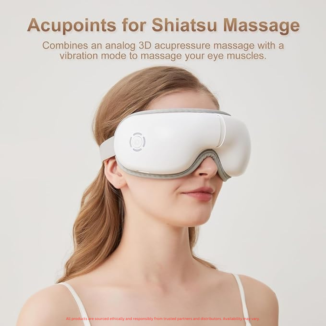 Heated Eye Massager with Bluetooth & 5 Modes | Relax & Relieve Eye Strain