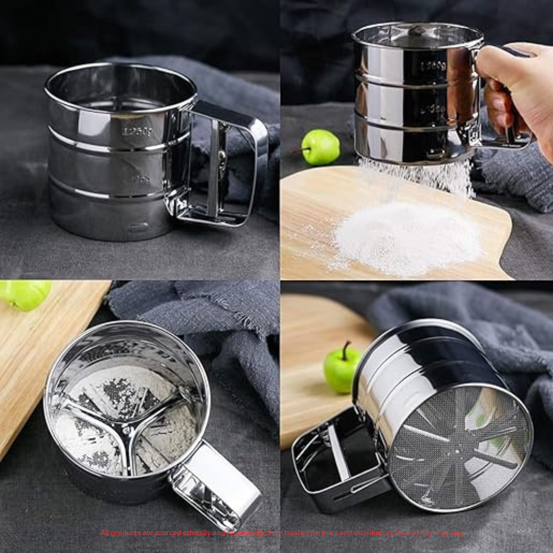 Double Layer Stainless Steel Flour Sieve – Perfect for Baking Cakes and Pastries