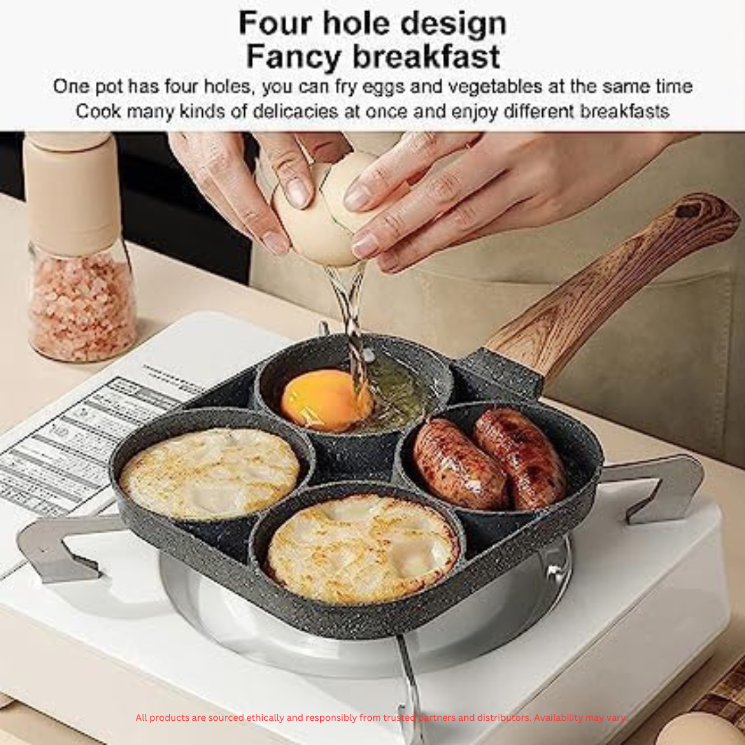 Non-Stick Maifan Stone Egg Frying Pan – Cook 4 Eggs Simultaneously