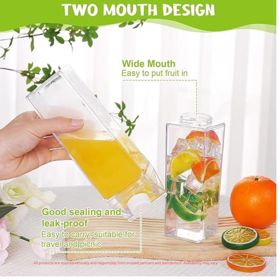 750ml Milk Carton Water Bottle – Durable, Reusable, and Eco-Friendly