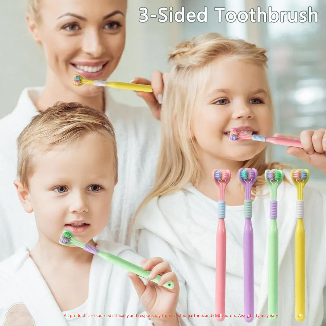 Three-Sided Ultra-Soft Toothbrush for Kids & Adults – Gentle & Efficient