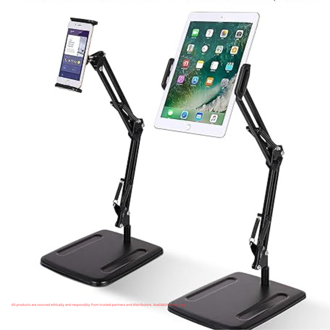 Techzere Adjustable Desk Stand for Smartphones & Tablets – Durable, 360° Rotatable Holder