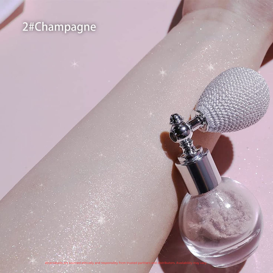 Long-Lasting Mineral Glitter Spray – Highlighter Powder for Face & Body