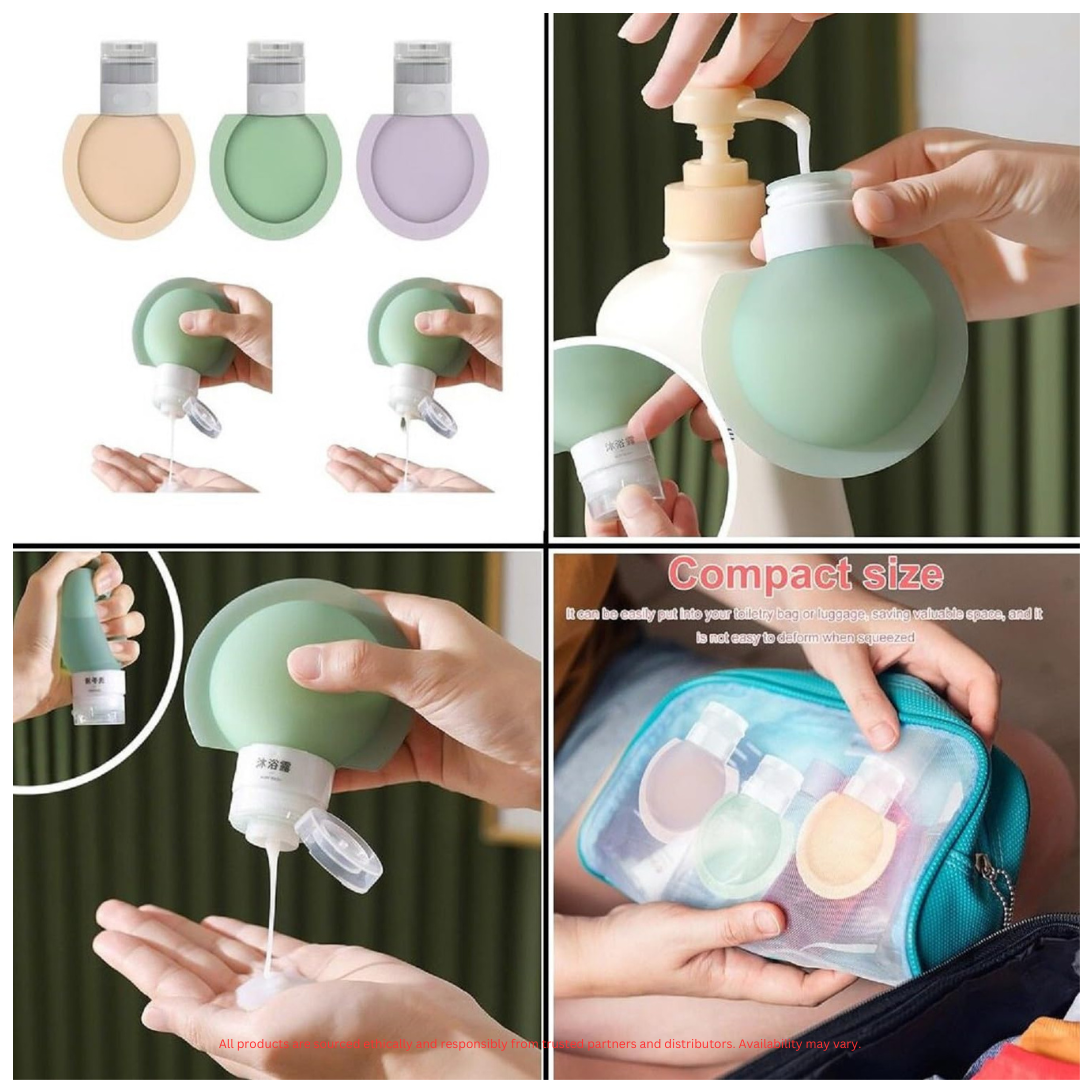 Leak-Proof Travel Toiletries Bottles – Refillable Silicone & PP Containers