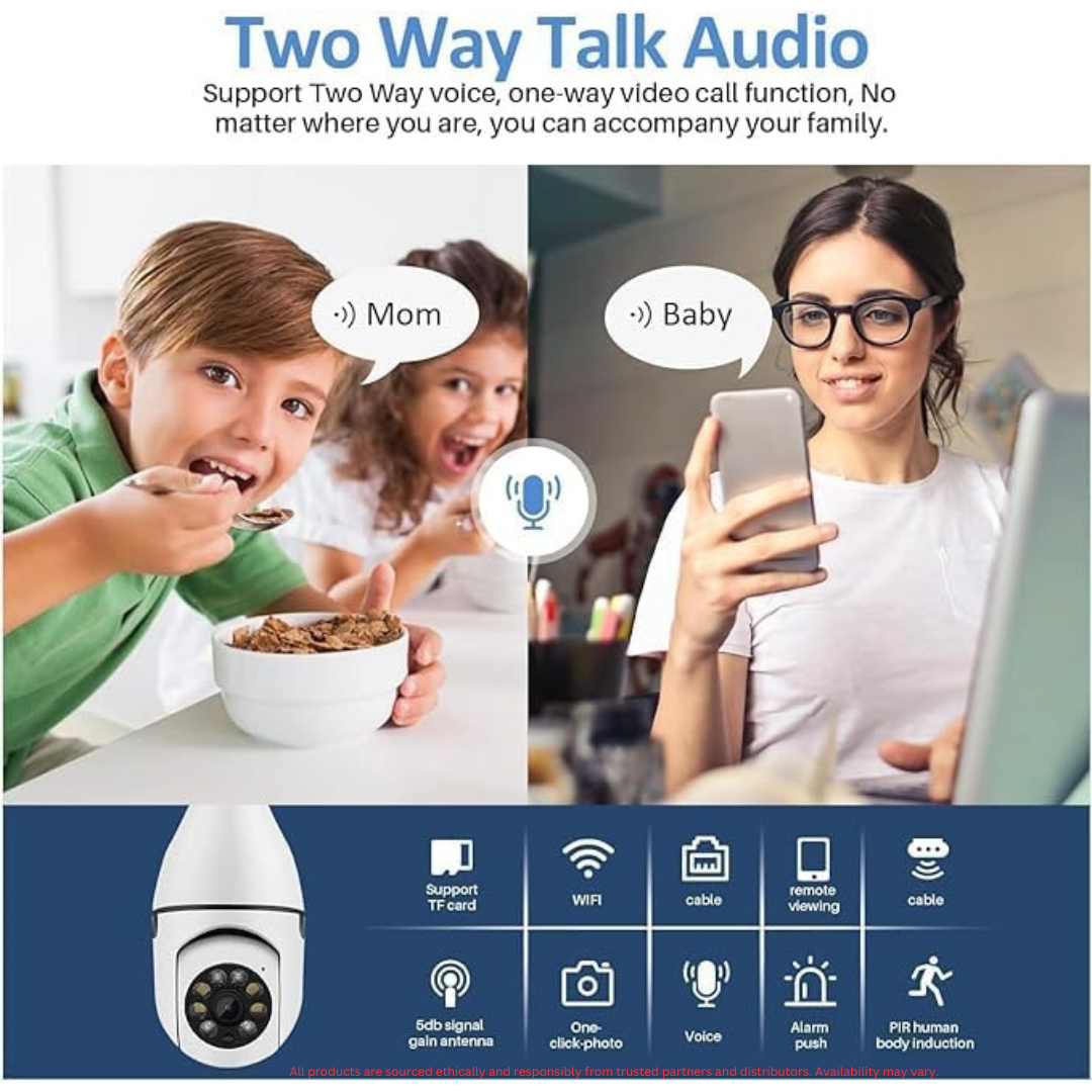 1080p HD Wireless Security Camera – 360° PTZ, Night Vision, Two-Way Talk