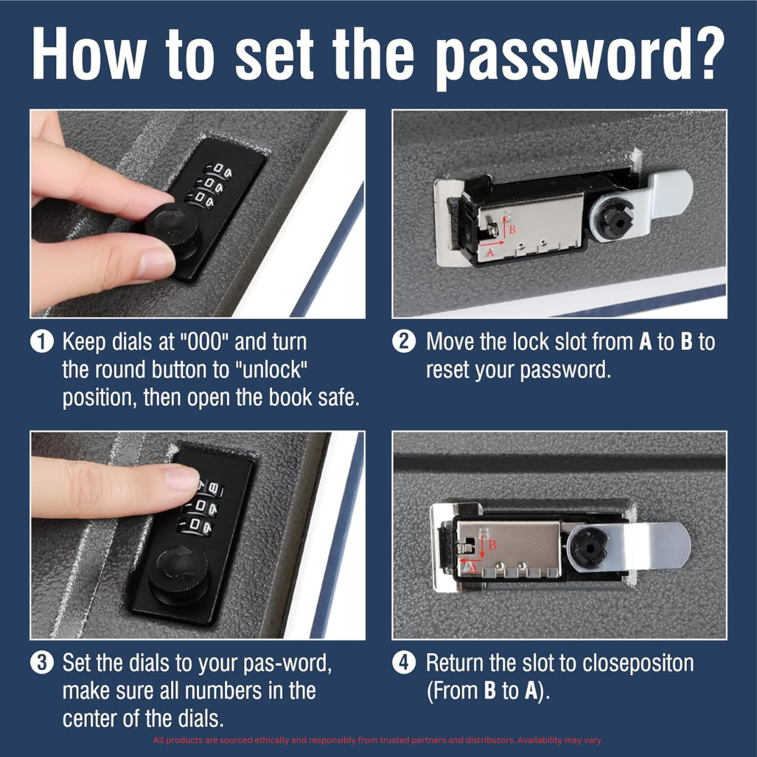 Shopo Book Safe with Combination Lock – Hidden Security for Valuables