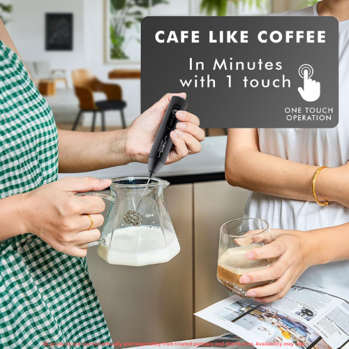 Rechargeable Milk Frother with Dual Spring & 3 Speed Modes | Whisper-Quiet Nova Coffee Beater