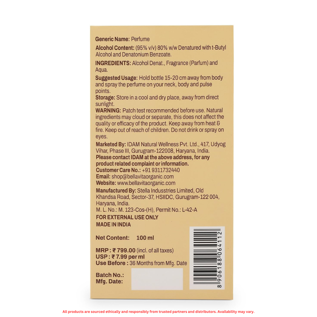 Vanilla Eau De Parfum | Sweet & Creamy Scent | Long-Lasting | IFRA-Certified