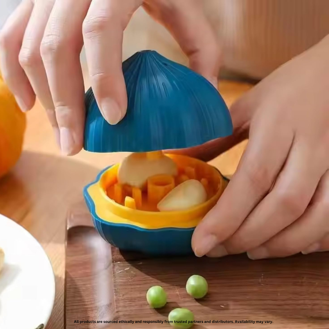 Garlic-Shaped Manual Rotary Garlic Chopper | Compact & Easy to Use | Food-Safe Material