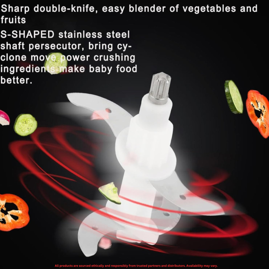 300W Electric Vegetable Chopper with 600ml Unbreakable Bowl | Twin Blades | One Touch Operation