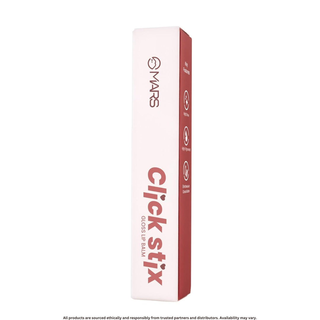 MARS Click Stix Gloss Lip Balm | High Pigment, Non-Sticky, Hydrating Gloss with Cocoa Butter
