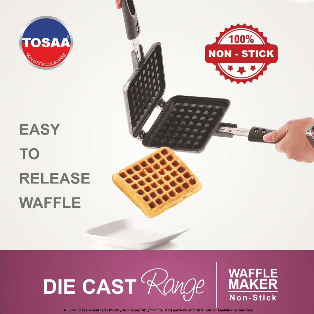 Gas Stove Waffle Maker – Non-Stick Flip & Lock | Easy Homemade Crispy Waffles
