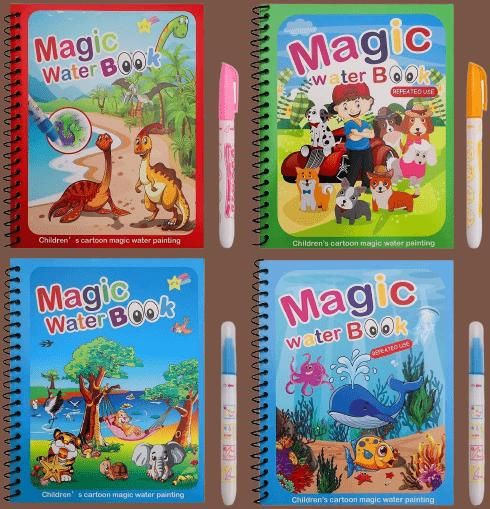 Reusable Magic Water Quick Dry Drawing Books (Set of 4)