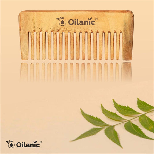 Oilanic Herbal Handmade Neem Wooden Comb, Unveiling the Herbal Elixir for Your Tresses