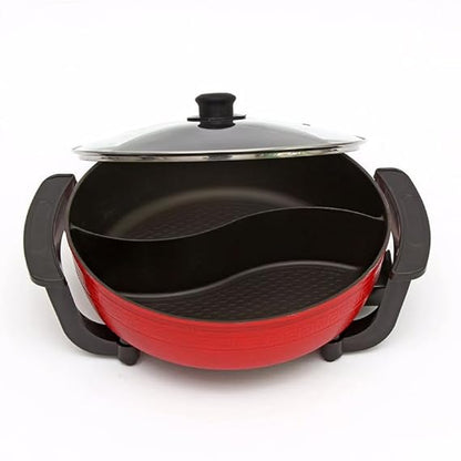 Inllex 5L Non-Stick Divided Electric Hot Pot – Dual Flavors & Fast Heating