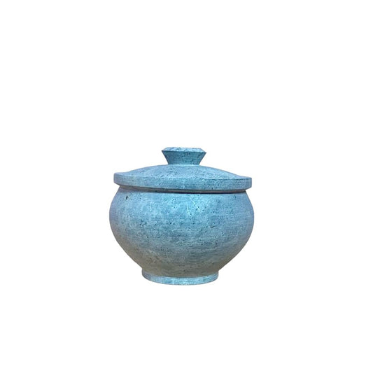 Natural Soapstone Storage Pot for Curd & Pickles | Handcrafted, Non-Toxic, Durable