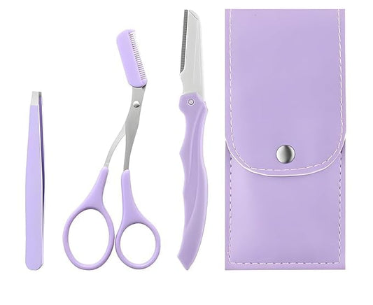 Portable Eyebrow Trimming Kit | Precision Eyebrow Razor & Tweezers