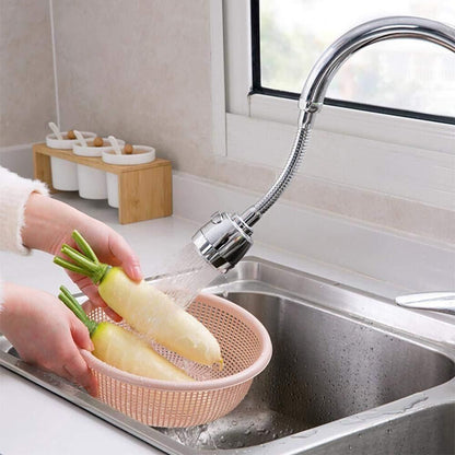 360 Degree Flexible Stainless Steel Rotating Faucet with 2 Modes Water Saving - Silver