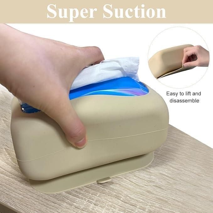 Suction Cup Tissue Box | Silicone Napkin Storage Box | Square Tissue Holder