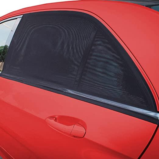 Universal Car Side Window Sun Shade Pullover - Pack of 4 UV Protection Mesh Curtain