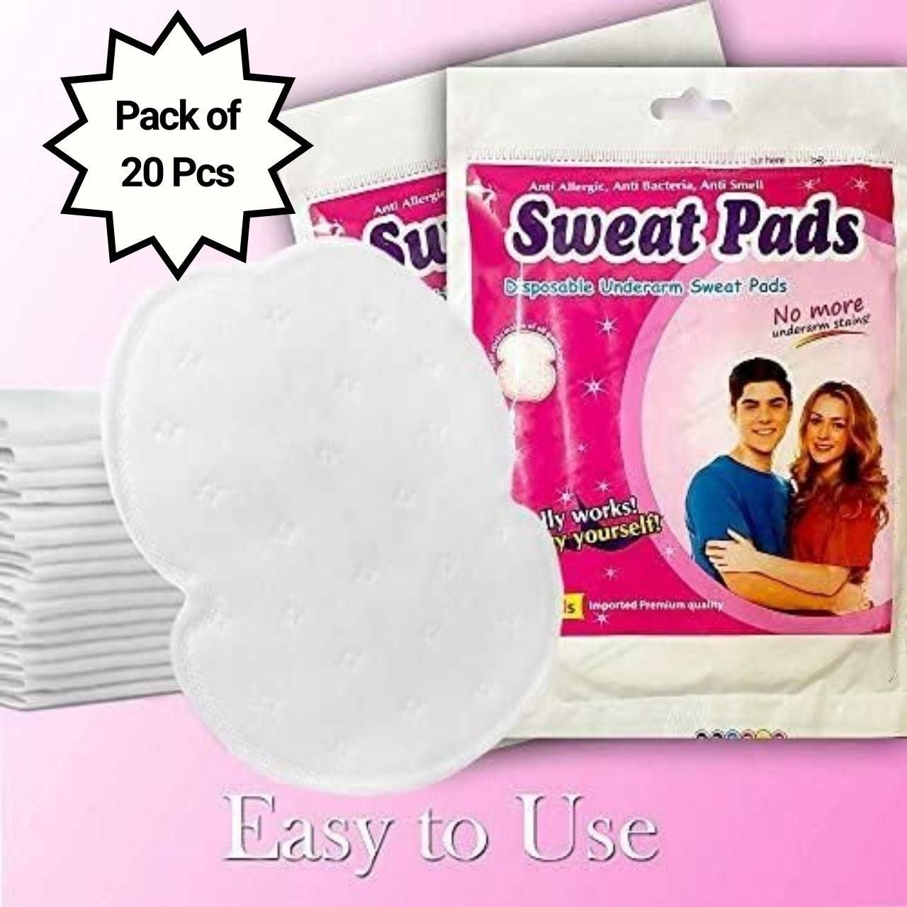 Disposable Underarm Sweat Pads | Highly Absorbent, Anti-Allergic, Anti-Bacteria, Anti-Smell | Pack of 20