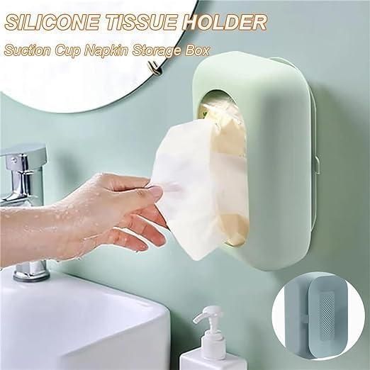 Suction Cup Tissue Box | Silicone Napkin Storage Box | Square Tissue Holder