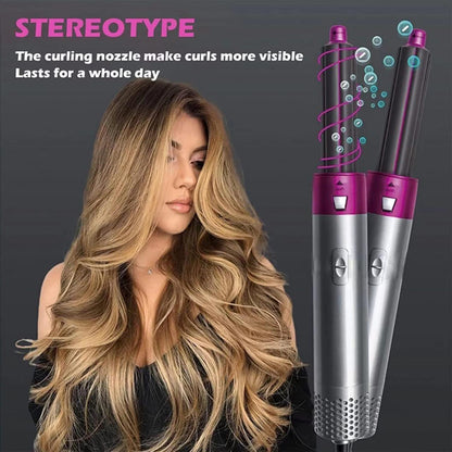 5-in-1 Multifunctional Hair Dryer Styling Tool with Detachable Multi-Head - Hot Air Comb and Negative Ion Curler