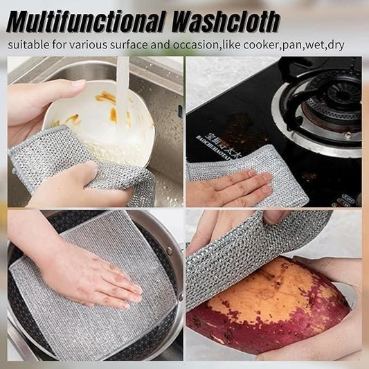 Non-Scratch Wire Dishwashing Cloth – Pack of 10 for Dishes, Sinks & Counters
