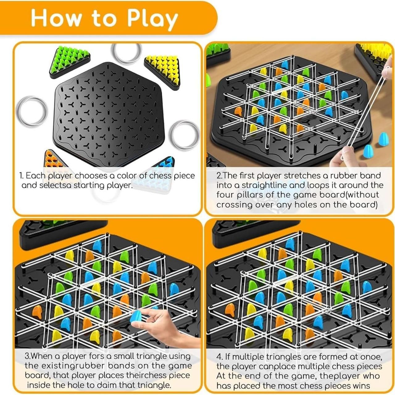 Chain Triangle Chess Game | Compact & Educational Puzzle for Kids | ABS Plastic