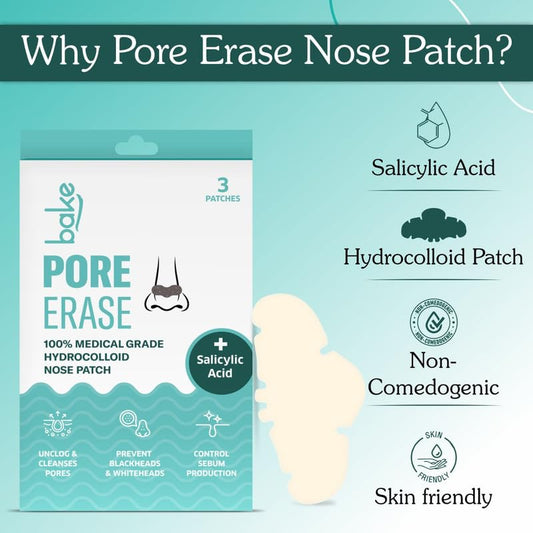 BAKE 2% Salicylic Acid Nose Strips – Hydrocolloid | Blackhead Removal & Pore Cleansing