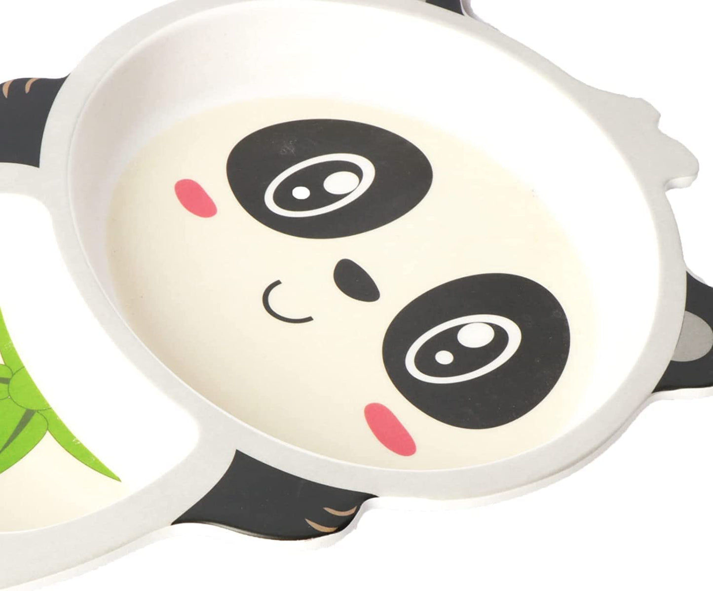 Ortolty Eco-Friendly Bamboo Fibre Kids Dinner Set – Cartoon Print, Non-Toxic & Reusable Tableware