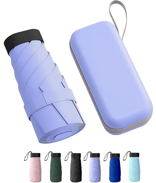 TEKCOOL Mini Travel Umbrella – Compact, Windproof & UV-Resistant Umbrella with Waterproof Case