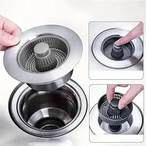 3-in-1 Sink Strainer & Stopper - Rustproof, Odor-Isolating Kitchen Helper