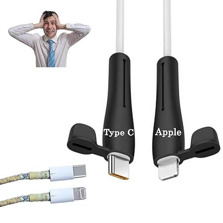 Cable Protector for Charger Wires and USB Cables - Spiral Design for iPhone & Type C Chargers