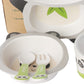 Ortolty Eco-Friendly Bamboo Fibre Kids Dinner Set – Cartoon Print, Non-Toxic & Reusable Tableware