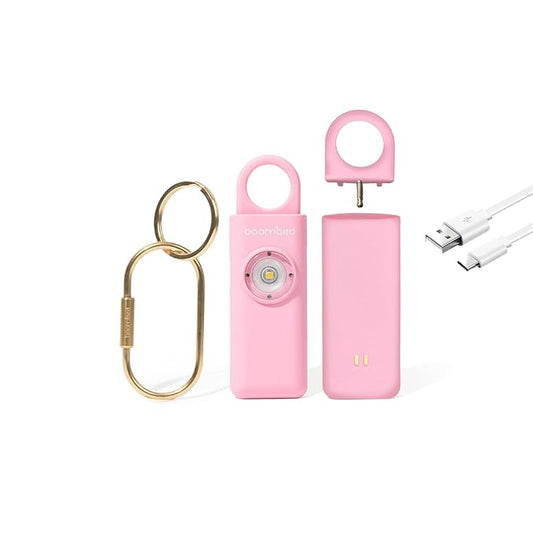 BoomBird 130dB Rechargeable Personal Safety Alarm with LED Light