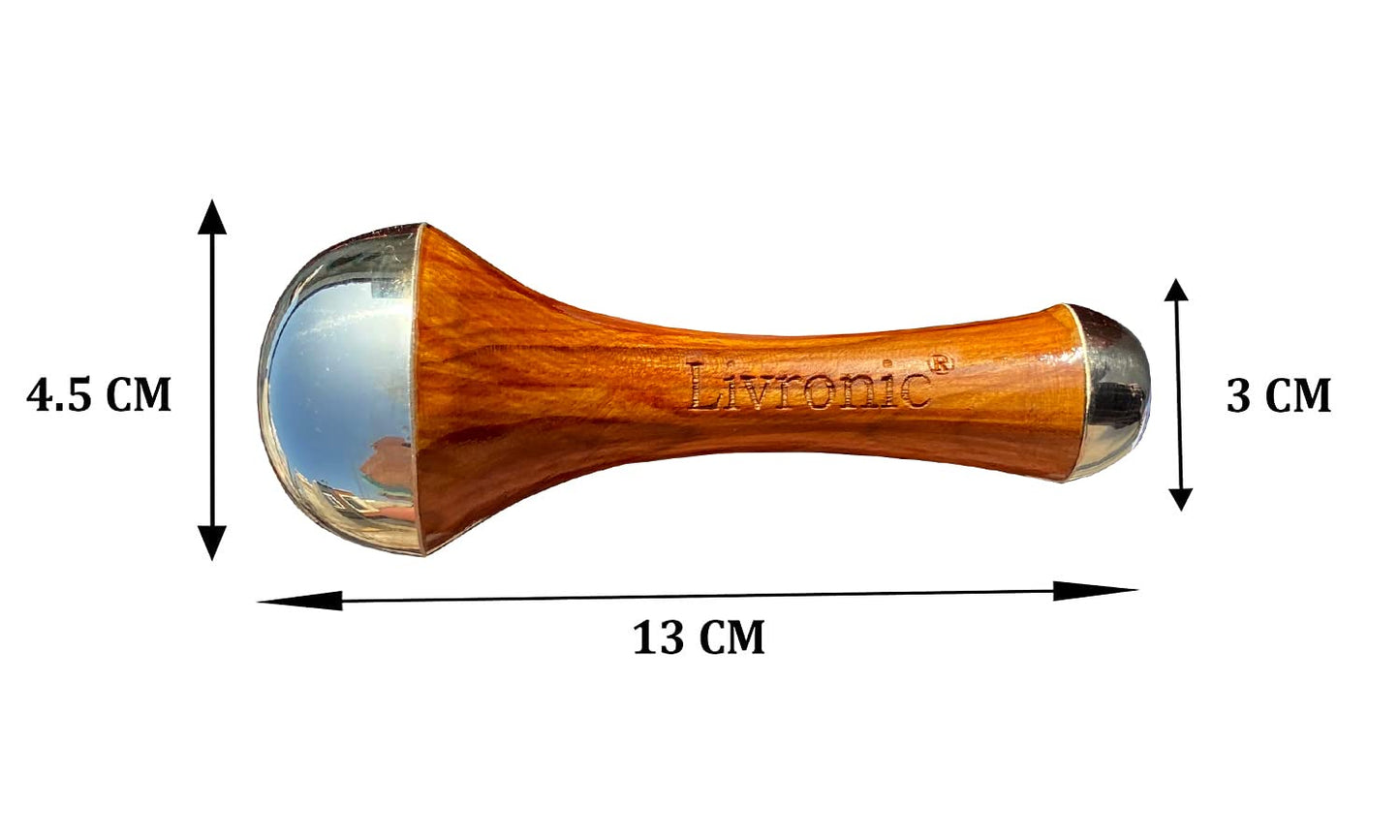 KANSA Wand Ayurvedic Face Massage Tool | Detoxifying Bronze Massager with Teakwood Handle