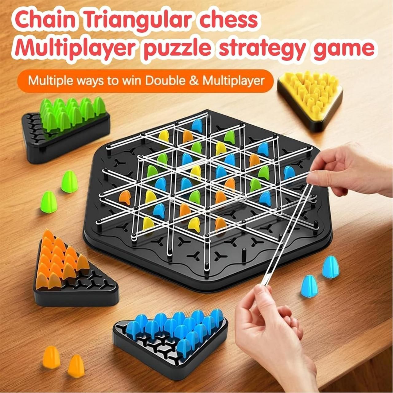 Chain Triangle Chess Game | Compact & Educational Puzzle for Kids | ABS Plastic
