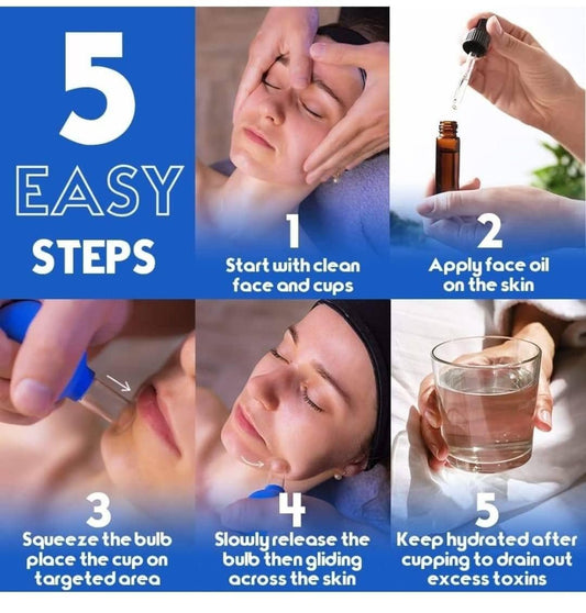 Glass & Silicone Facial Cupping Set – Skin Rejuvenation & Anti-Aging
