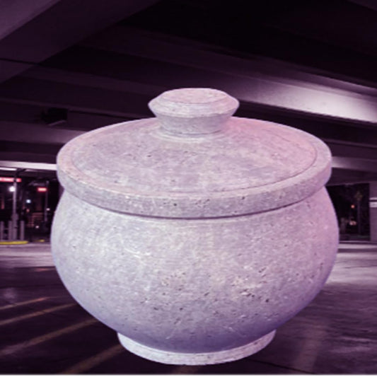 Natural Soapstone Storage Pot for Curd & Pickles | Handcrafted, Non-Toxic, Durable