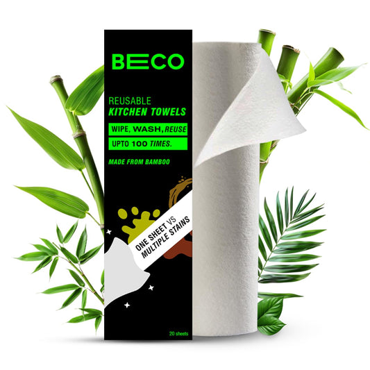 Reusable Bamboo Paper Towels – 100% Organic, Washable & Sustainable | Replaces 60 Rolls