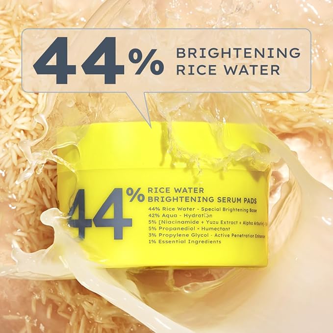 44% Rice Water Brightening Serum Pads – Glow & Hydrate