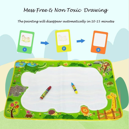 Water Doodle Mat for Kids | Mess-Free Reusable Magic Drawing Board with Pens
